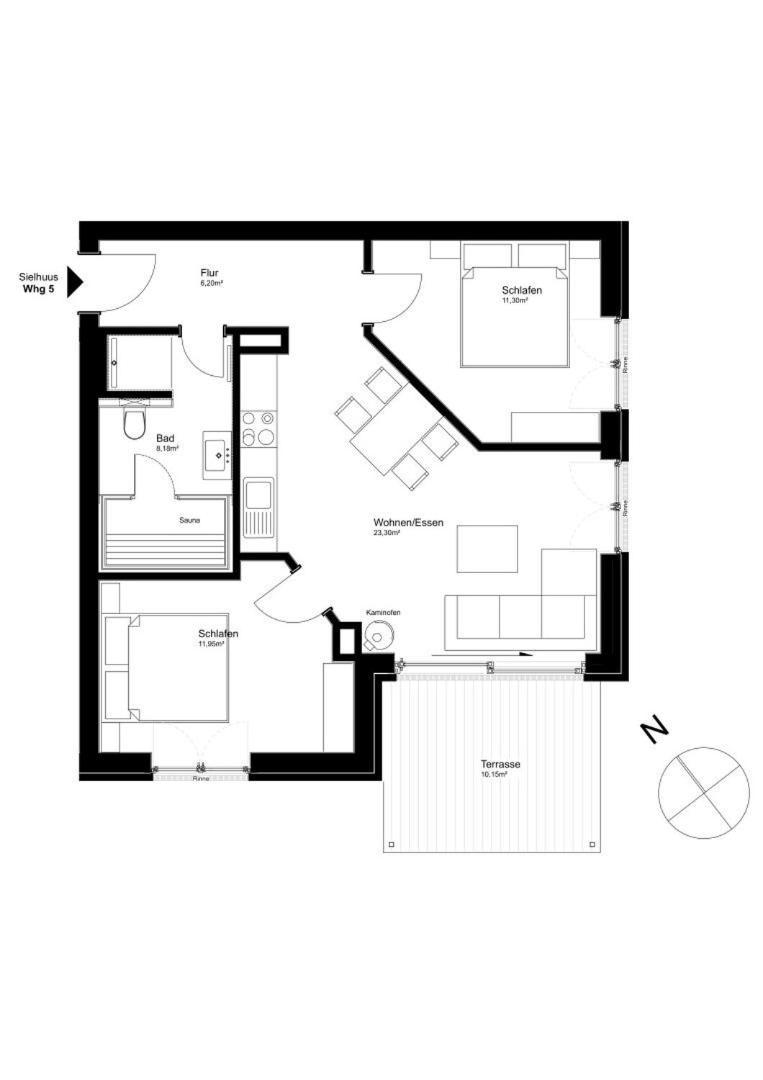 Sielhuus 5, Ferienwohnung Mit Sauna In Fedderwardersiel Butjadingen Buitenkant foto